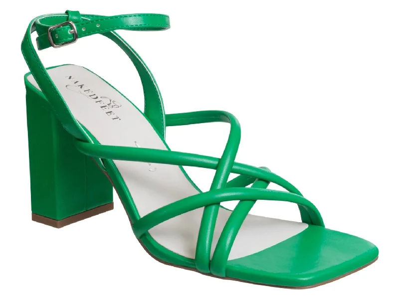 Comfortable Running Sneakers Naked Feet: MOOD in GREEN Heeled Sandals