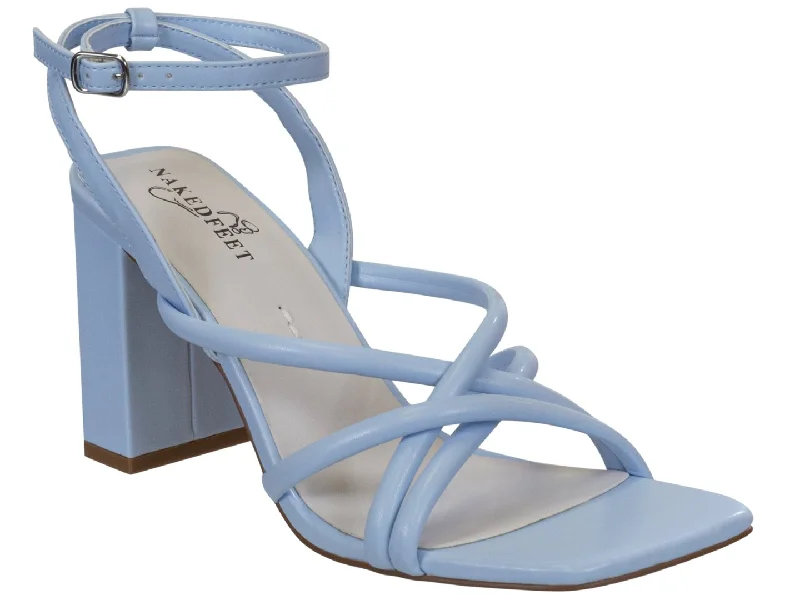 Breathable Hiking Boots Naked Feet: MOOD in LIGHT BLUE Heeled Sandals