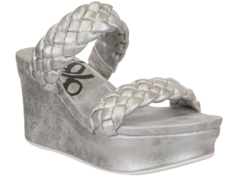 Cozy Indoor Slippers OTBT: Fluent in SILVER Wedge Sandals