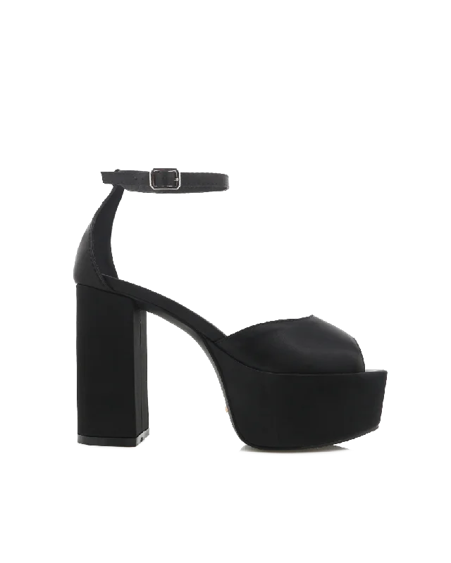 Designer Boots Collection ROMARA - BLACK SATIN