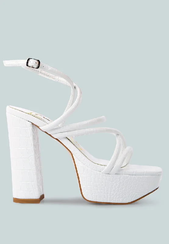 Stylish Platform Boots Beam Tips Strappy Chunky Platform High Heel Sandals