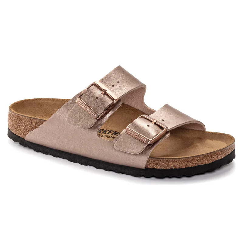 Comfortable Sneakers For Work 'Birkenstock' Women's Arizona Birko-Flor® Sandal - Copper