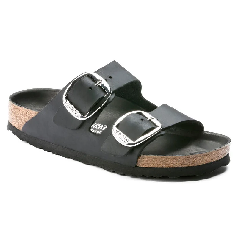 Women’s Open Toe Boots 'Birkenstock' Women's Arizona Big Buckle Leather Sandal - Black