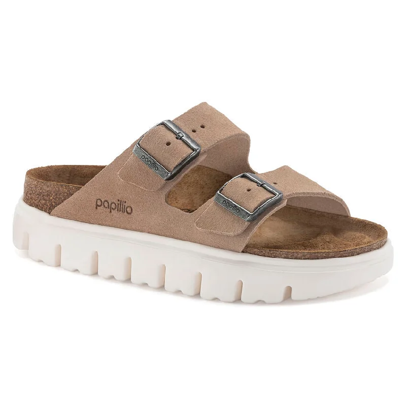 Comfortable Hiking Boots 'Birkenstock' Women's Arizona Chunky Suede Leather Sandal - Warm Sand