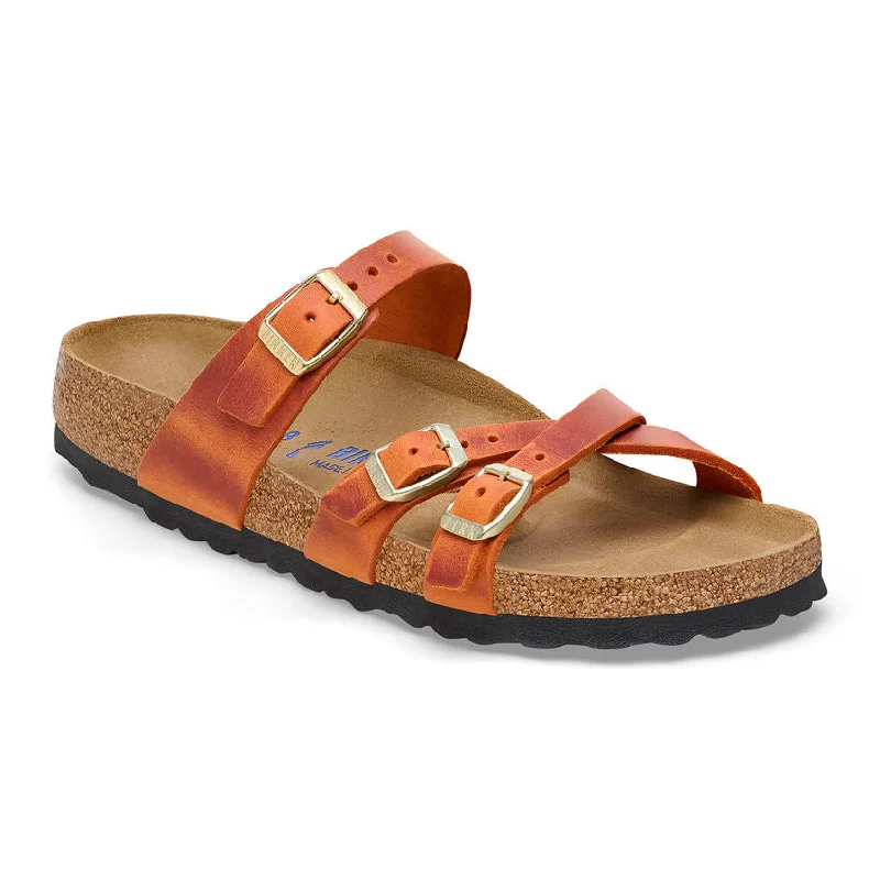 Women’s Rain Boots 'Birkenstock' Women's Franca Oiled Leather Sandal - Burnt Orange