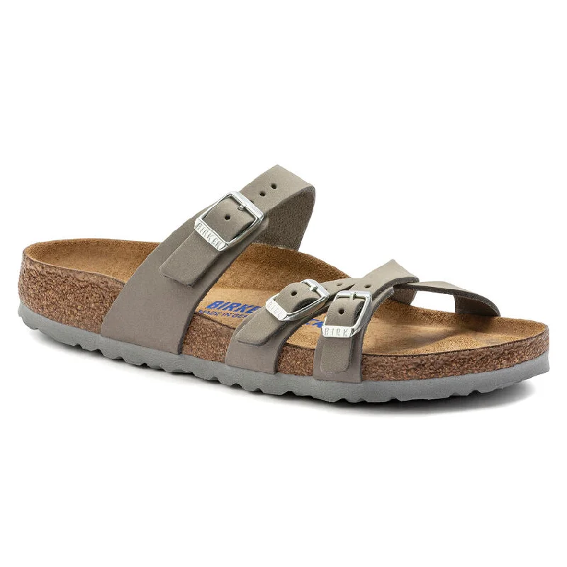 Women’s Beach Sandals 'Birkenstock' Women's Franca Soft Bed Leather Sandal - Dove Grey