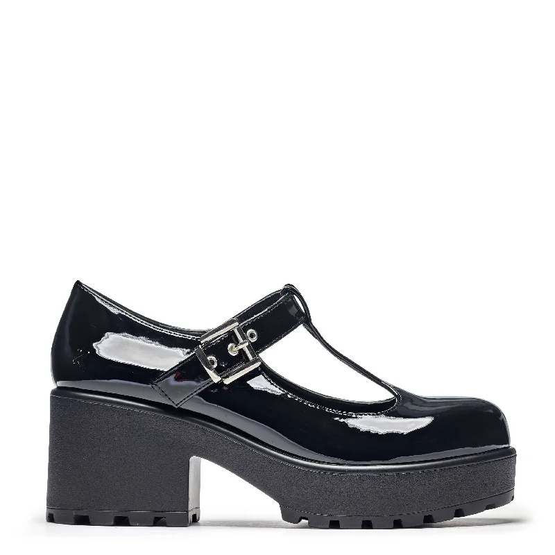 Stylish Boots For Work SAI Black Mary Jane Shoes 'Patent Edition'
