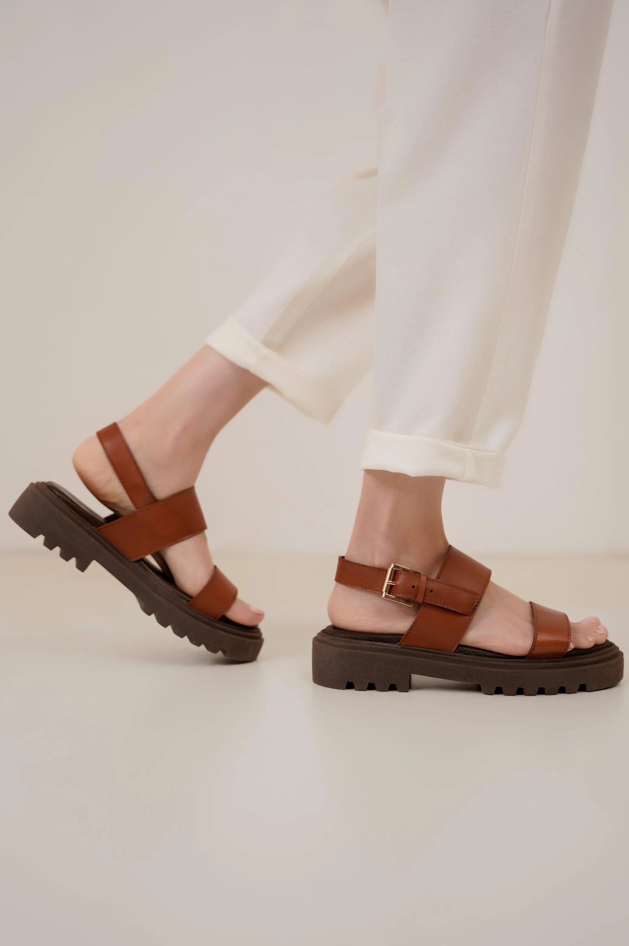 Stylish Work Shoes CHUNKY LEATHER SANDALS
