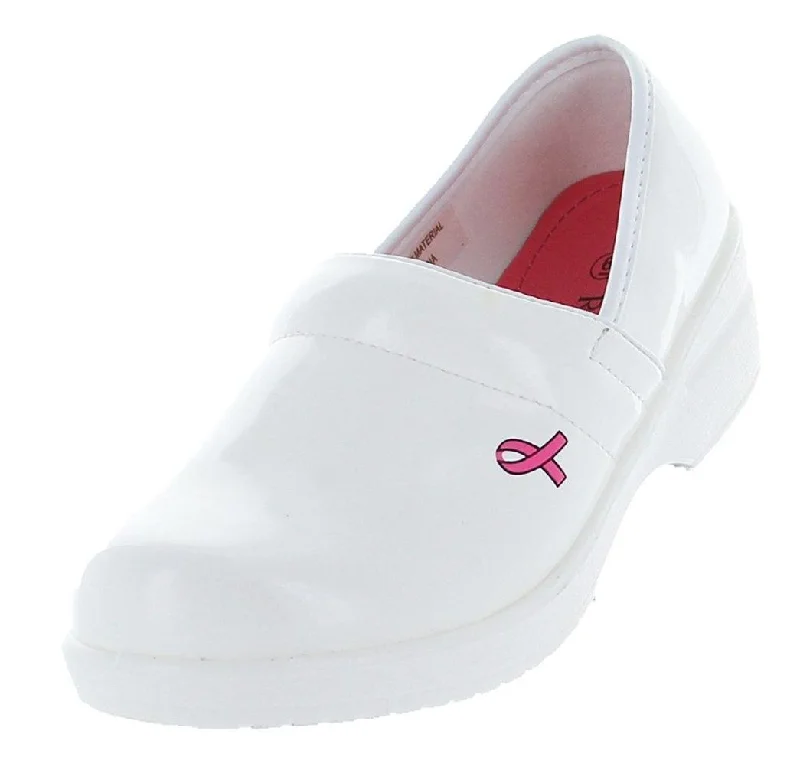 Fashionable Summer Shoes DANNIS2517 - WHITE NURSING SHOE (BREAST CANCER AWARENESS)