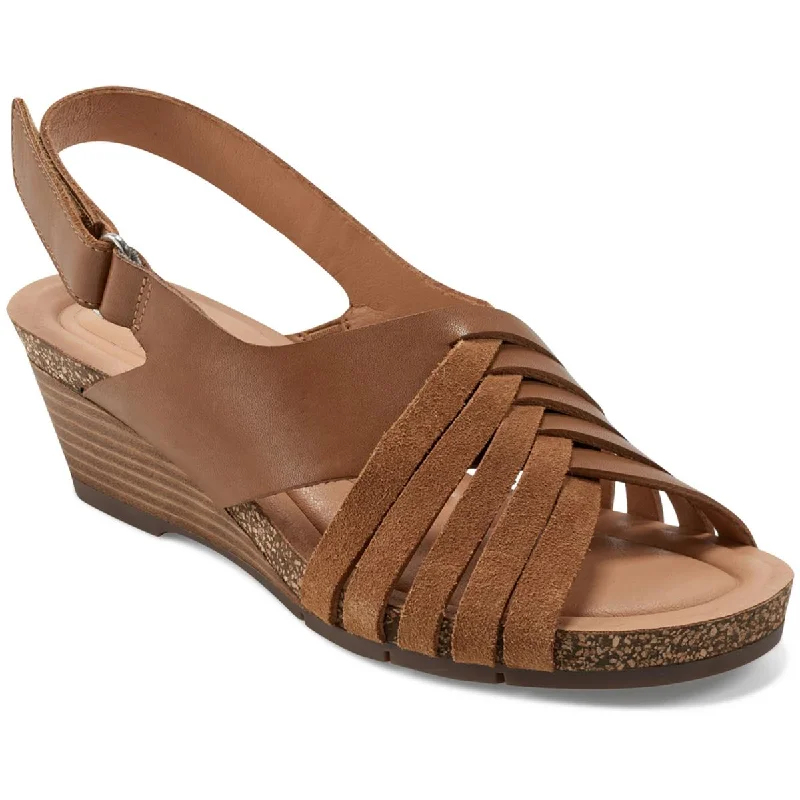 Trendy Sports Footwear Earth Womens ETHARTIE Round Toe Wedge Slingback Sandals