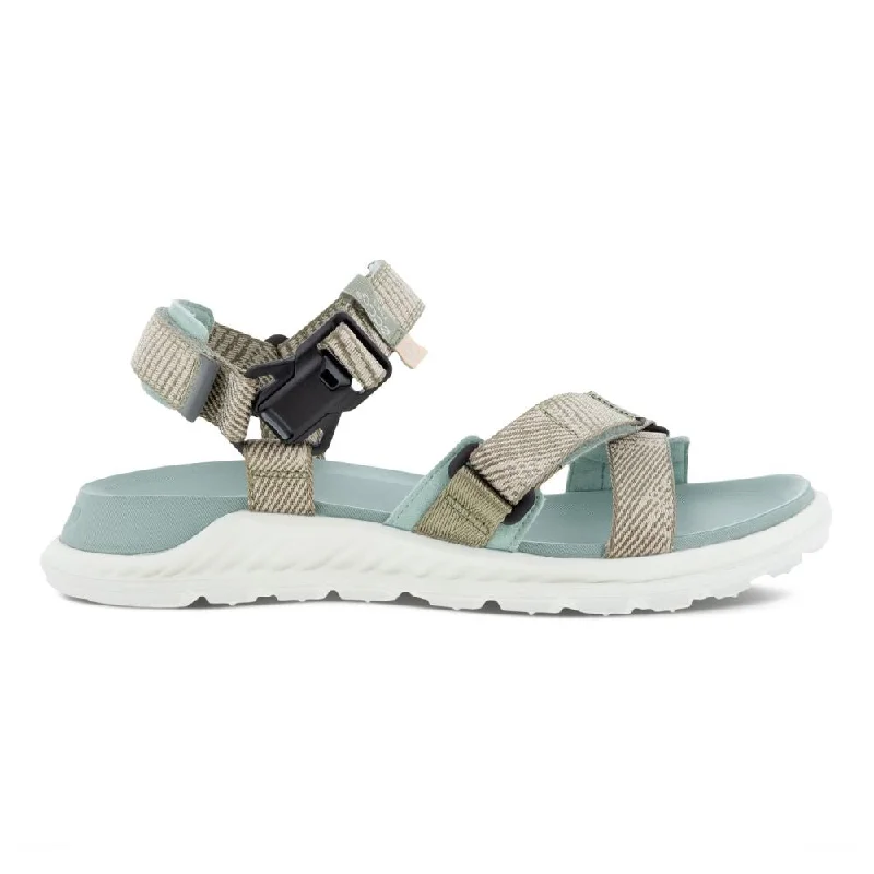 Comfortable Women’s Shoes 'Ecco' Women's Exowrap Sandal - Sage / Beige / Ice Flower