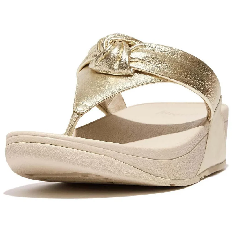 Fashionable Summer Shoes Fitflop Lulu Padded-Knot Toe Post Platino