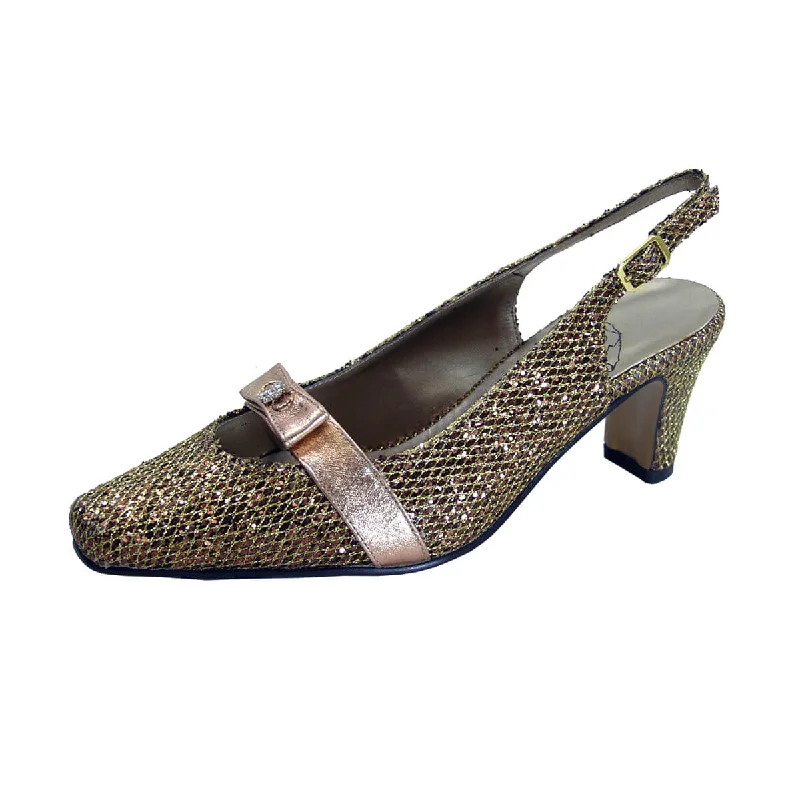 Fashionable Moccasins FLORAL Nova Women's Wide Width Pleated Upper Slingback Pumps