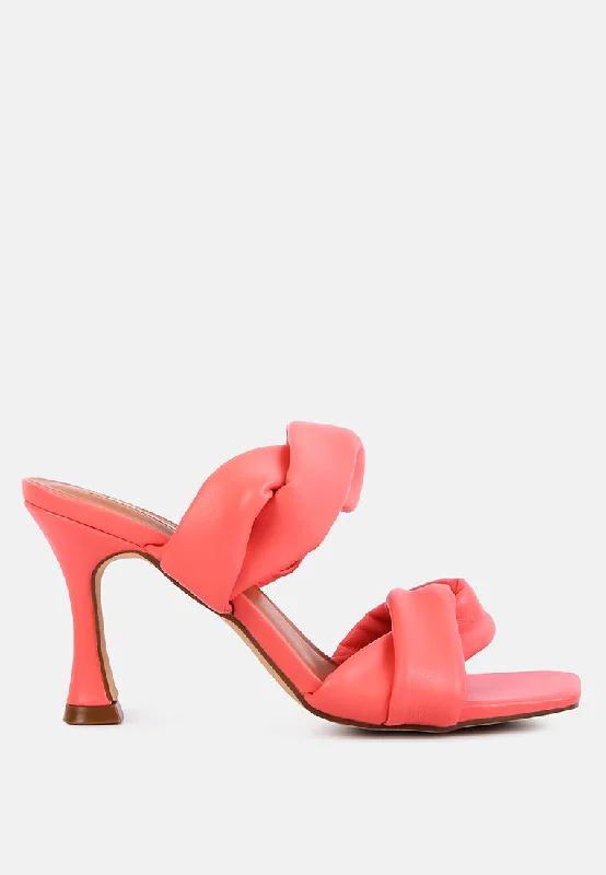 Trendy High Heels For Sale Glam Girl Twisted Strap Spool Heel Sandals