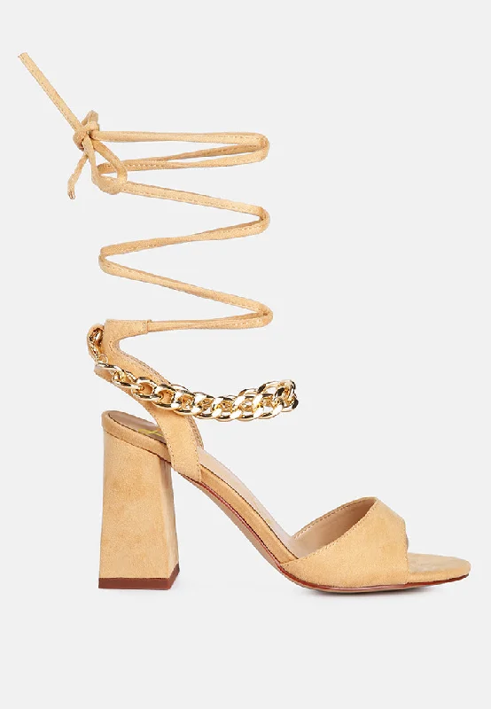 Trendy Boots For Winter Gone Gurl Metal Chain Lace Up Sandals