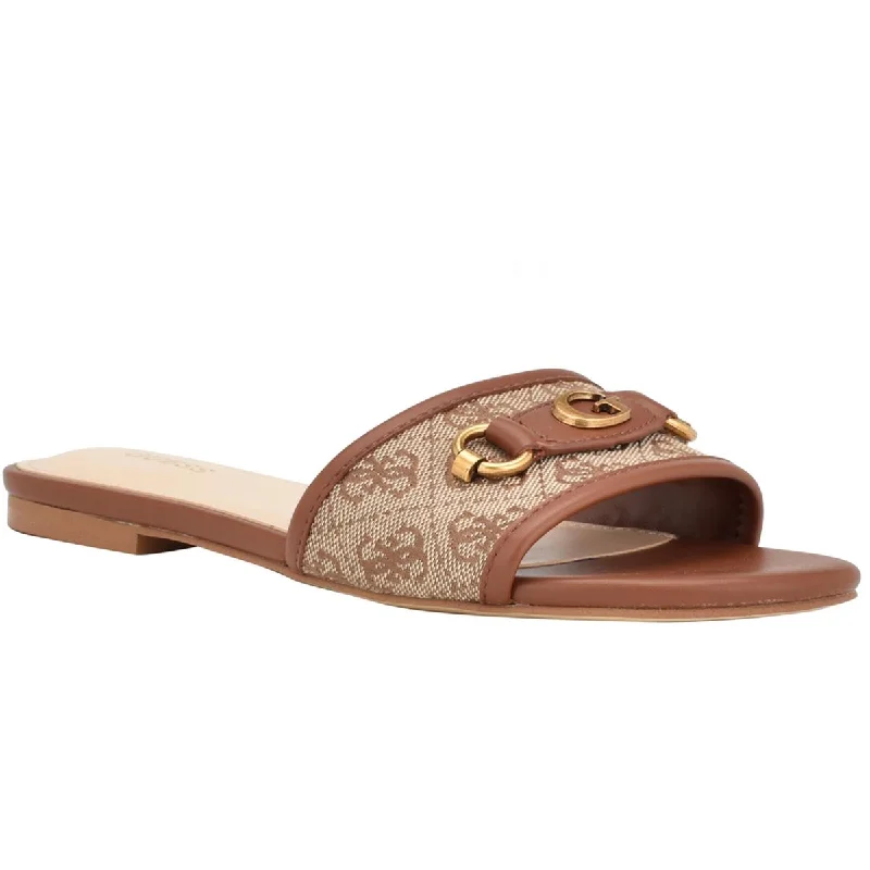 Waterproof Loafers Guess Womens Hammi Faux Leather Slip On Slide Sandals