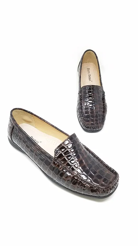Vintage Boots Collection HAZEL7 -  BROWN CROCODILE