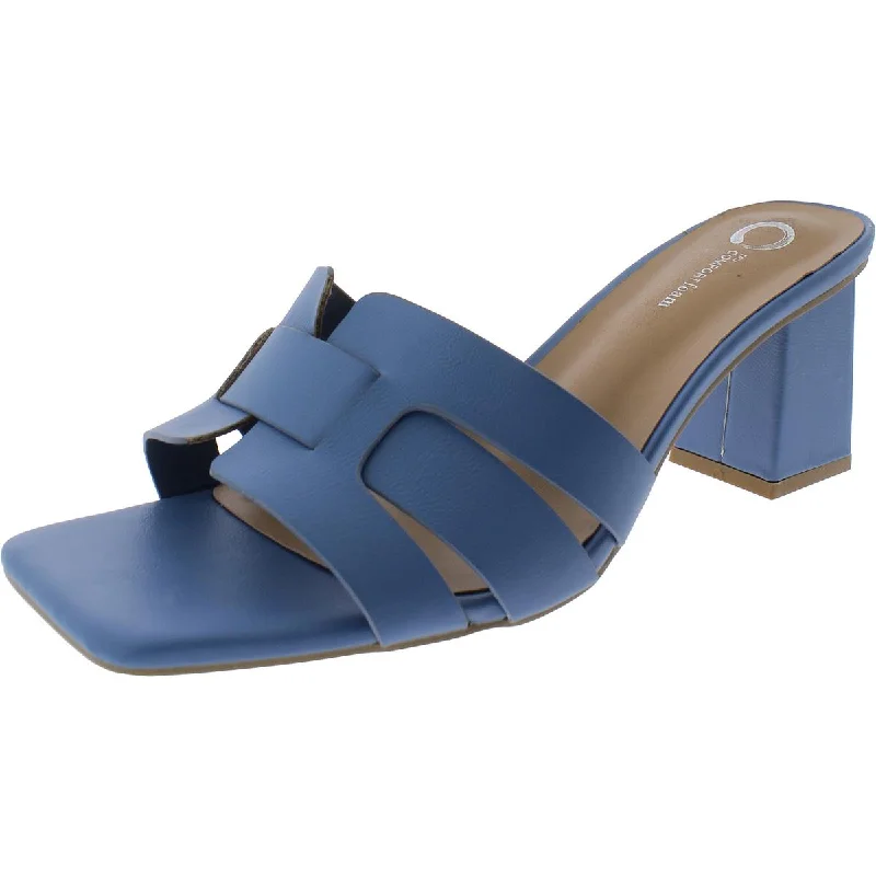 Stylish Work Sneakers Journee Collection Womens Faux Leather Mule Sandals