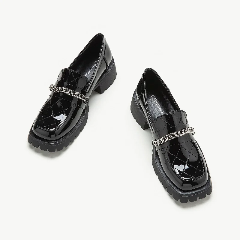 Stylish Boots For Sale Metal Chain Platform Loafers (Monica)