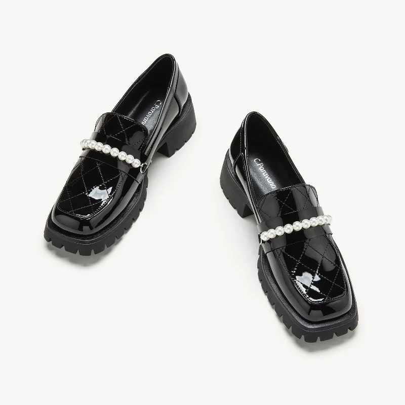 Best Running Sneakers Pearl Chain Platform Loafers (Monica)