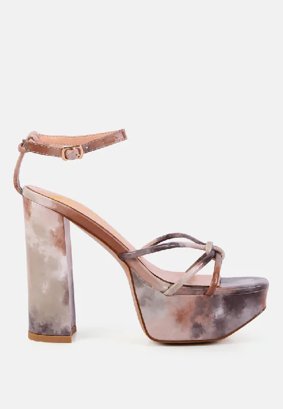 Winter Casual Shoes Prisma Tie-Dye High Platform Heeled Sandals