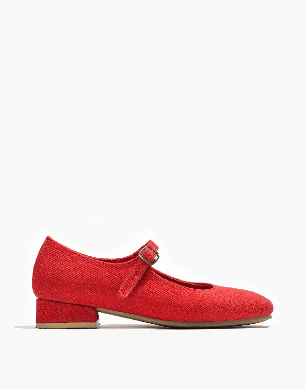 Red | Heeled Mary Jane