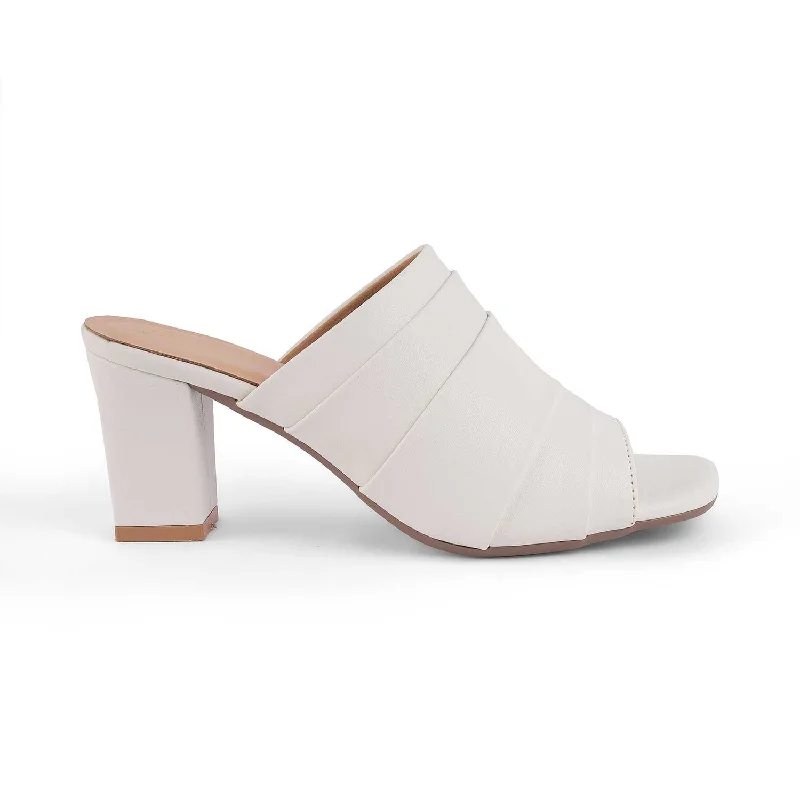 Comfortable Platform Boots Tresmode Coco White Women's Dress Block Heel Sandals