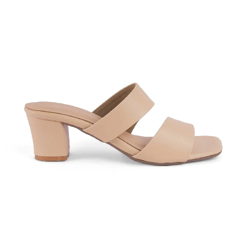 Formal Hiking Footwear Tresmode Dejvice Beige Women's Casual Block Heel Sandals