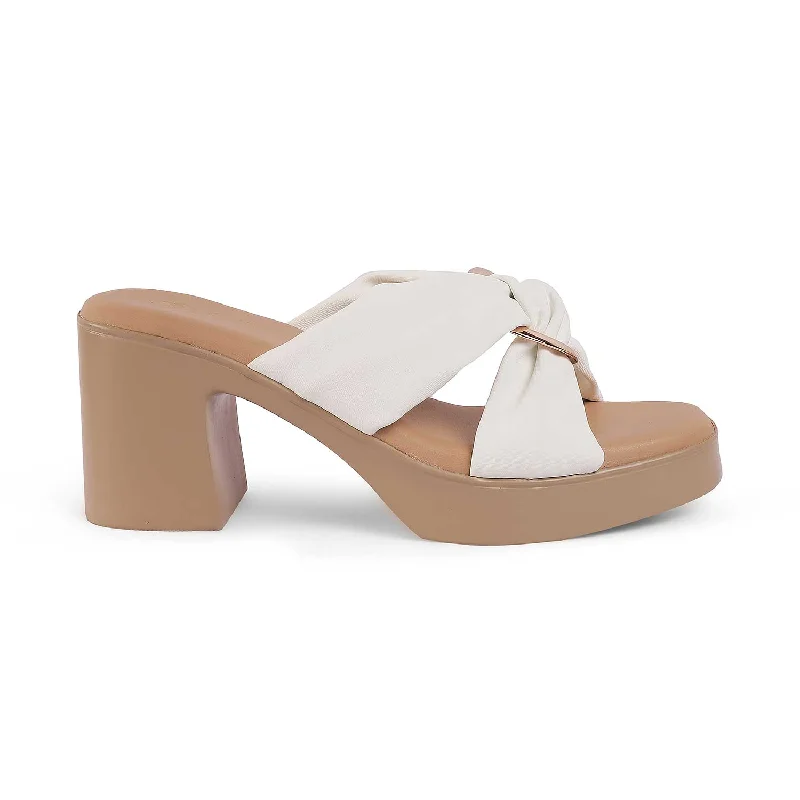 Stylish Sneakers For Hiking Tresmode Molin White Women's Dress Block Heel Sandals