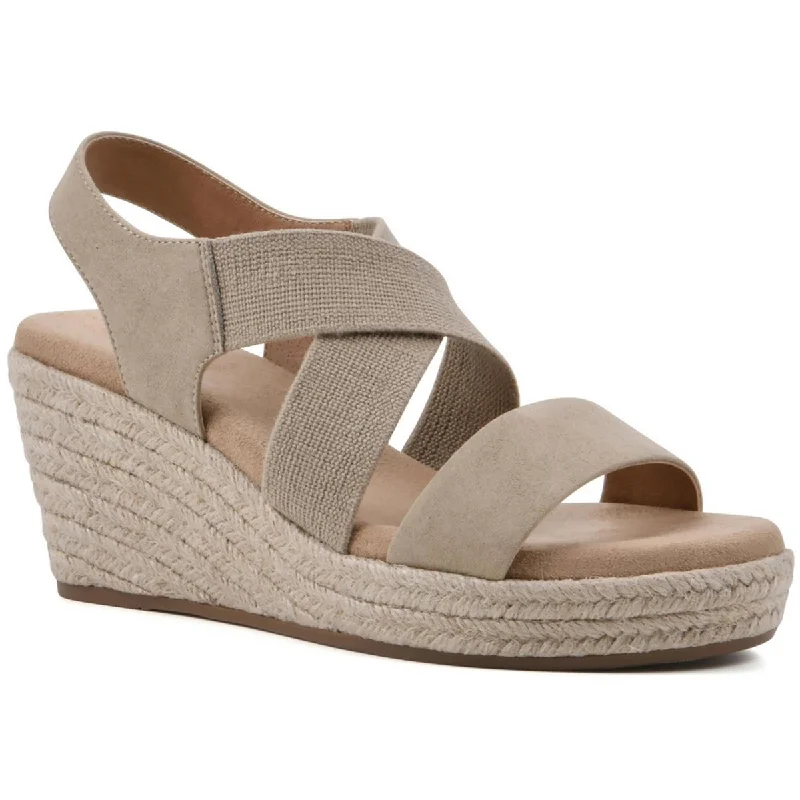 High Fashion Footwear White Mountain Womens YANDA Comfort Insole Faux Suede Wedge Sandals High Fashion Footwear White Mountain Womens YANDA Comfort Insole Faux Suede Wedge Sandals