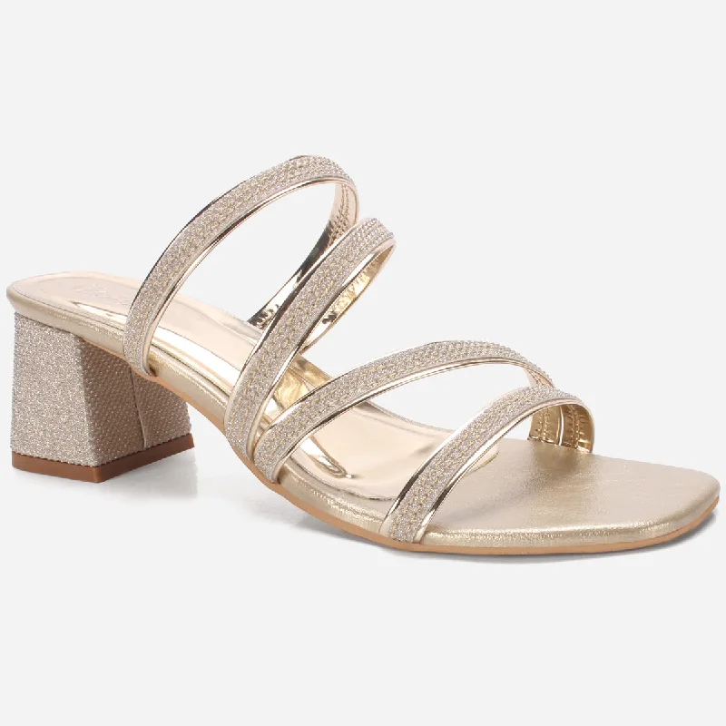 Comfortable Heels For Women Women "DANIKA" Strappy Block Heel Sandals