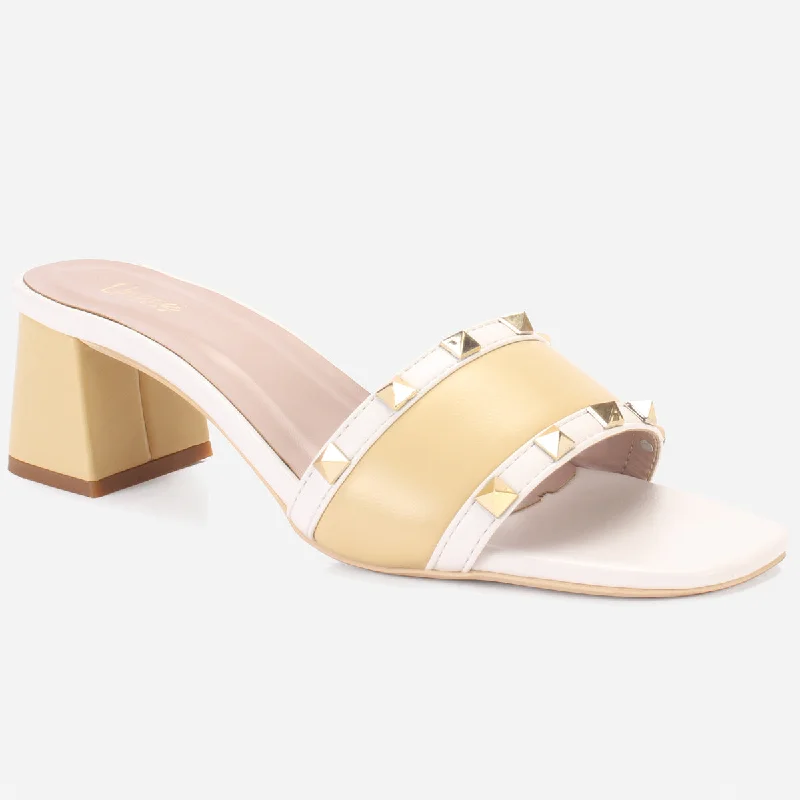 Comfortable Lace-Up Shoes Womens "DEENA" Decorated Block Heeled Sandals