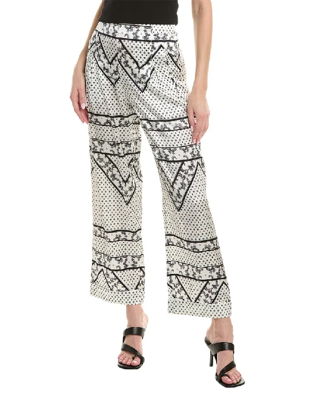 Elegant Party Dresses GANNI Printed Silk-Blend Pant