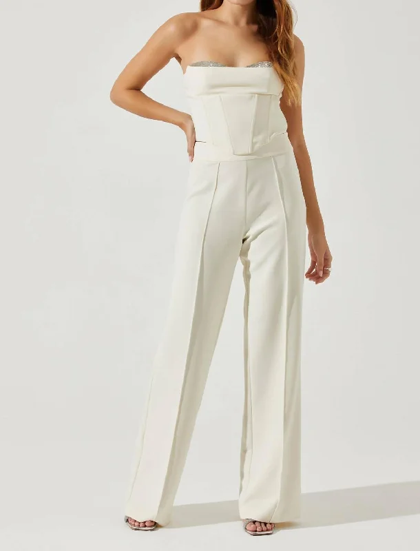 Women’s Office Wear Madison Pintuck Pants In Ivory