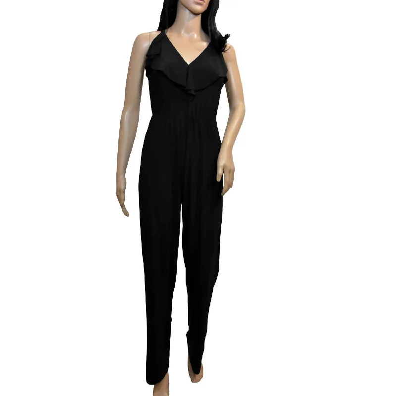 Best Fashion For Women Ruffle Jumpsuit In Black