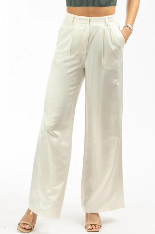 Women's Ski Wear Shimmer Wide Leg Pant In Ivory