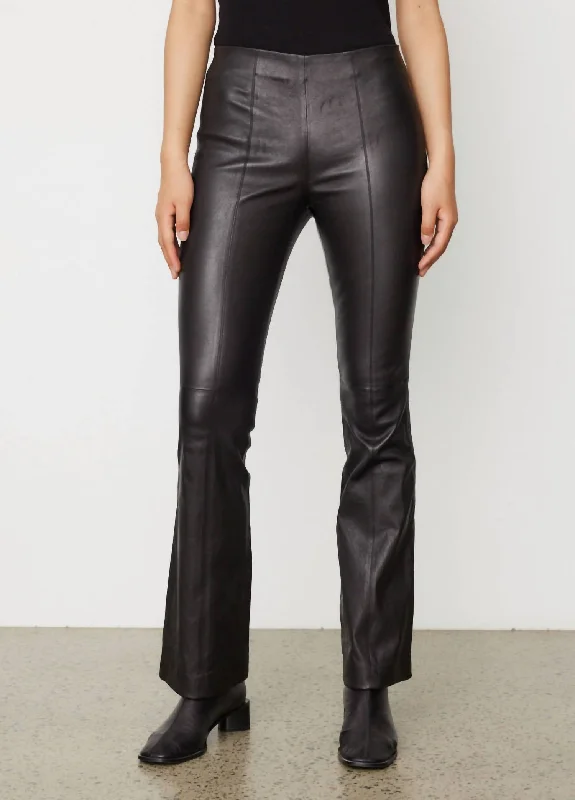 Women’s Designer Clothes Simone Leather Flare Pant In Black