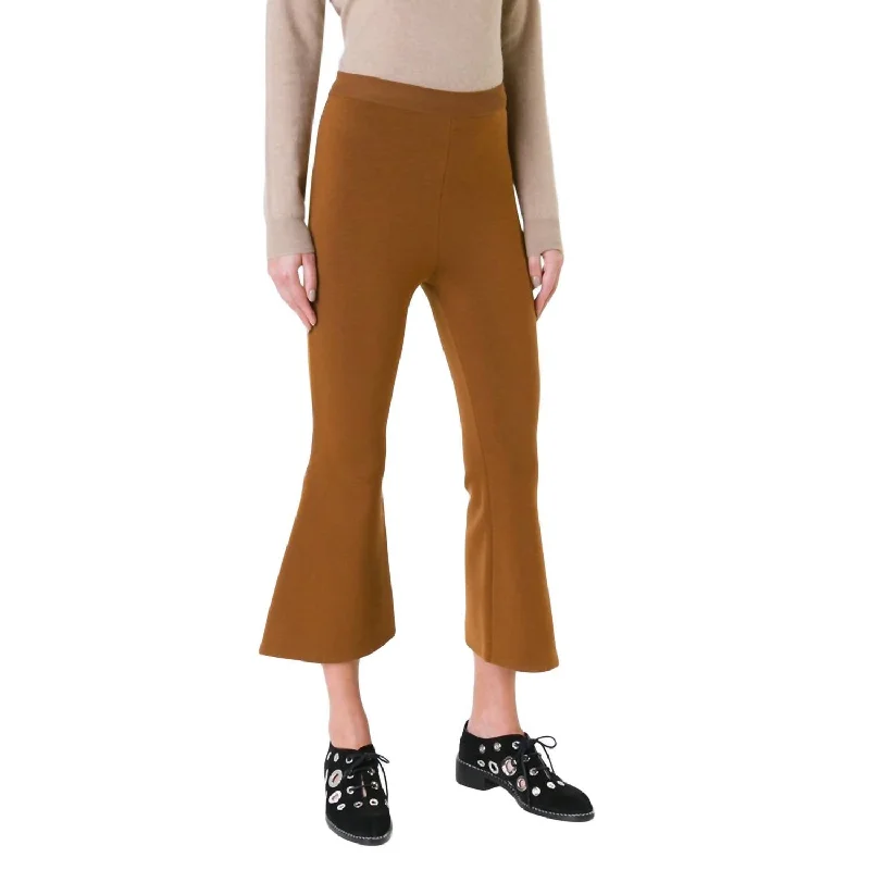 Women’s Fashion Workwear Strong Lines Wool Blend Pants In Umber