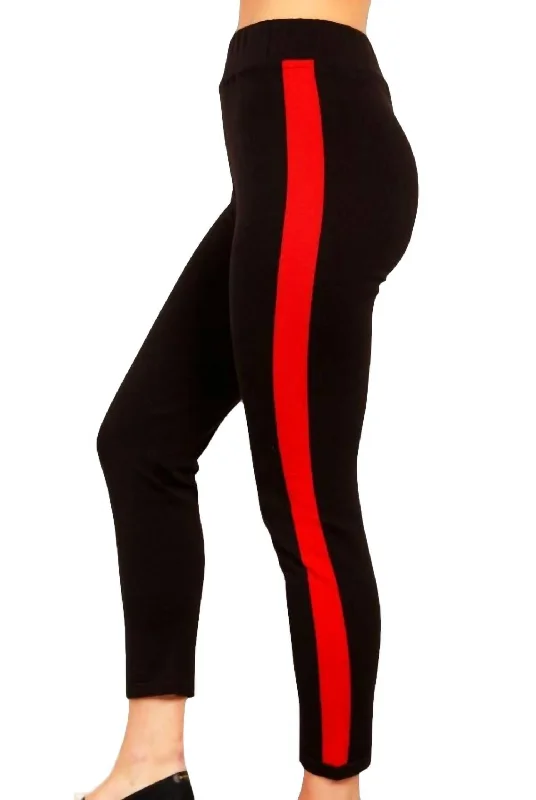 Elegant Casual Dresses Track Pant In Black/red