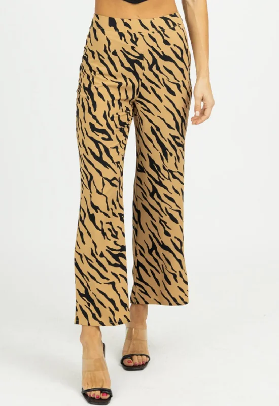 Best Women’s Outerwear Zebra Wide Leg Pants In Tan