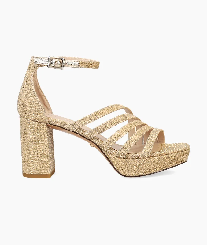 Leather Sneakers For Sale Anber Platform - Gold
