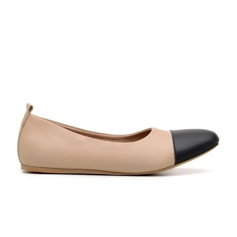 Waterproof Sports Shoes 'Angelica' vegan-leather ballet flats by Ahimsa - Beige