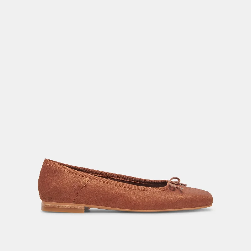 Casual Sports Footwear ANISA WIDE BALLET FLATS COPPER METALLIC SUEDE