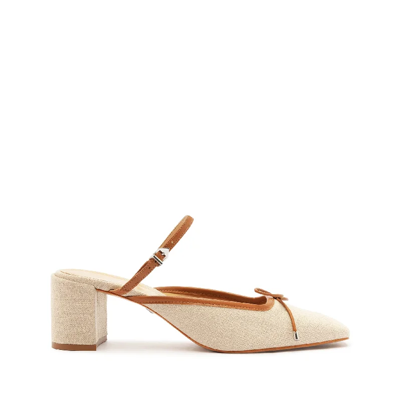 Comfortable Sandals For Summer Arissa Linen Block Mule