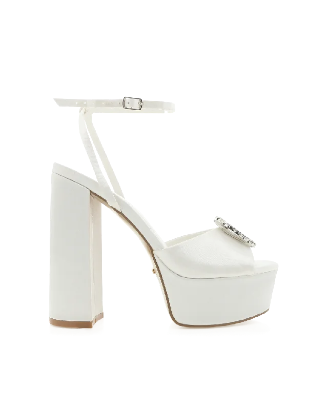 Luxury Running Shoes BAYDE - WHITE SATIN