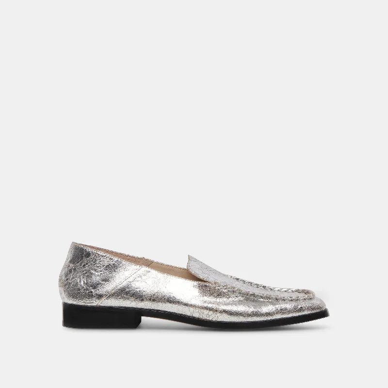 Comfortable Platform Boots BENY FLATS SILVER DISTRESSED LEATHER