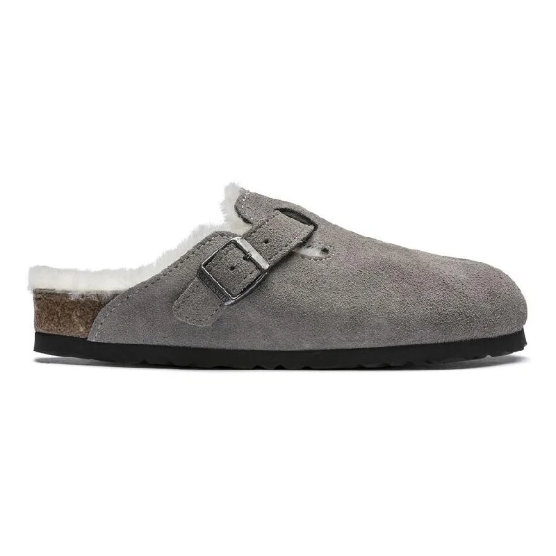 Casual Running Sneakers Birkenstock Women's Boston Shearling Stone Coin Suede
