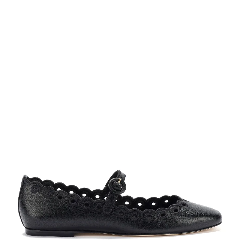 Slip-On Shoes For Men Blair Broderie Ballet Flat In Black Leather