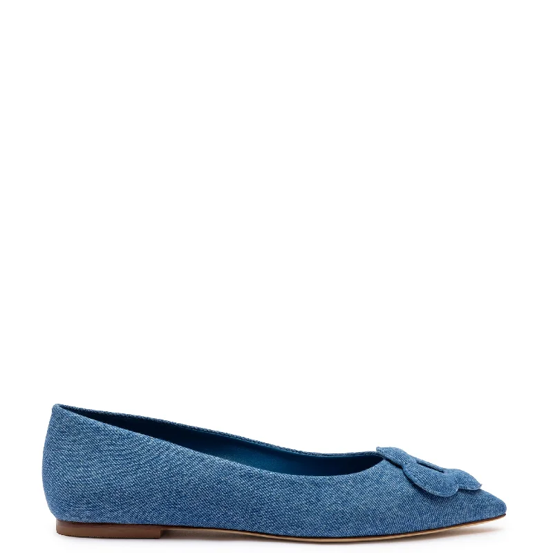 Breathable Sports Shoes Flora Ballet Flat In Blue Denim