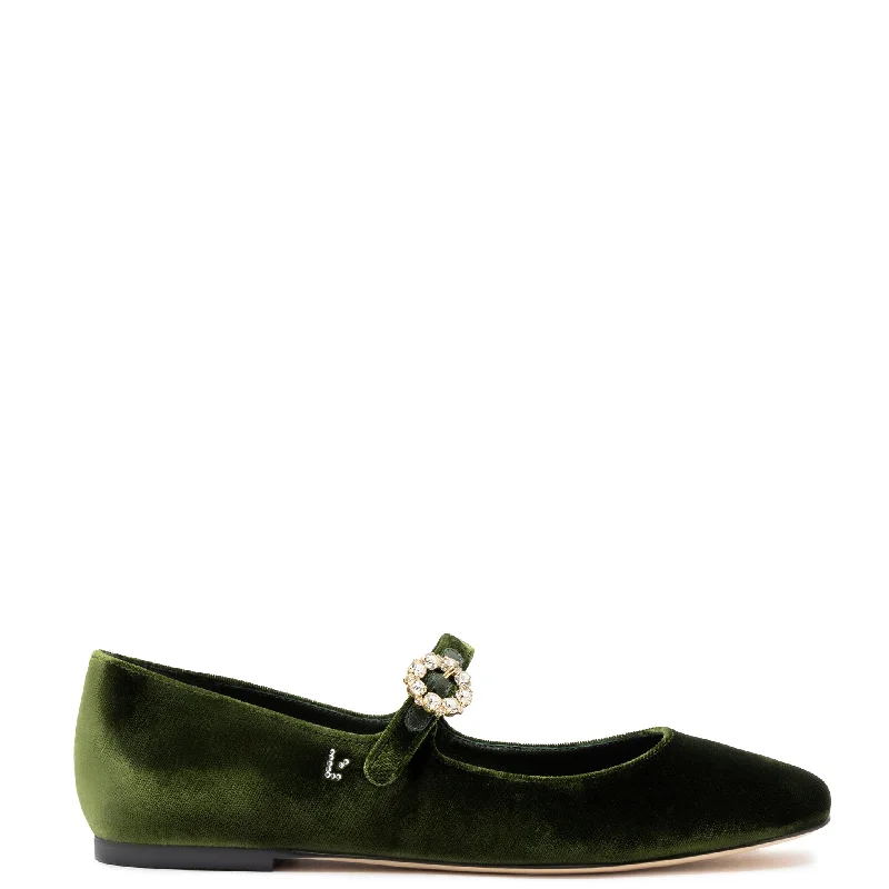 Fashion Sneakers For Work Blair Ballet Flat In Bosco Velvet